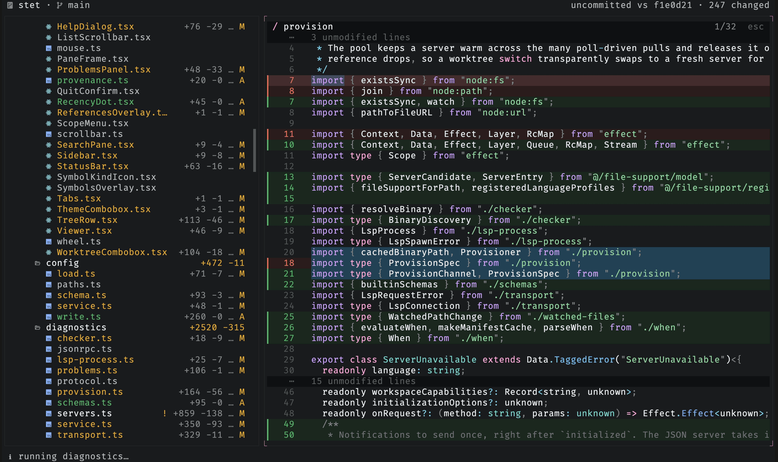 Find-in-viewer highlighting matches in the open file with a match counter